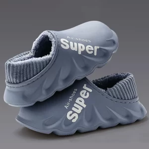 Winter Fluffy Men Shoes Fashion Plush Sport sandals Men 2025 New Soft Non-Slip Outdoor Waterproof Shoes Cotton Slippers