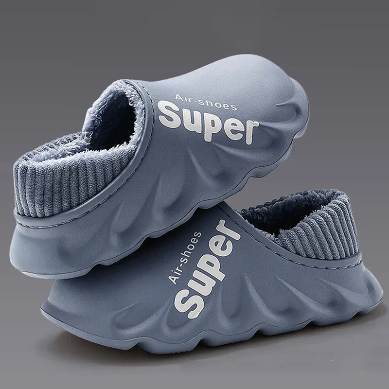 2025 New Winter Fluffy Men cotton Shoes Fashion Plush Sport Sandals Men Soft Non-Slip Outdoor Waterproof Shoes Cotton Slippers - Image 2