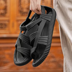 Cheap Summer Men's Sandals Hot Lightweight Non-slip Outdoor Beach Shoes Women Fashion Casual Green Slip-on Flat Sandals For Men