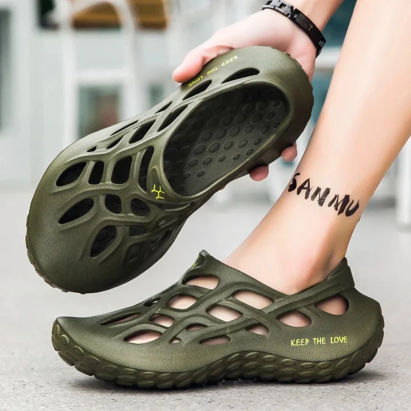 Summer Men Sandals Light EVA Men's Casual Shoes Hole Shoes Clogs Lovers Home Garden Outdoor Male Beach Flat Slippers Big Size - Image 3