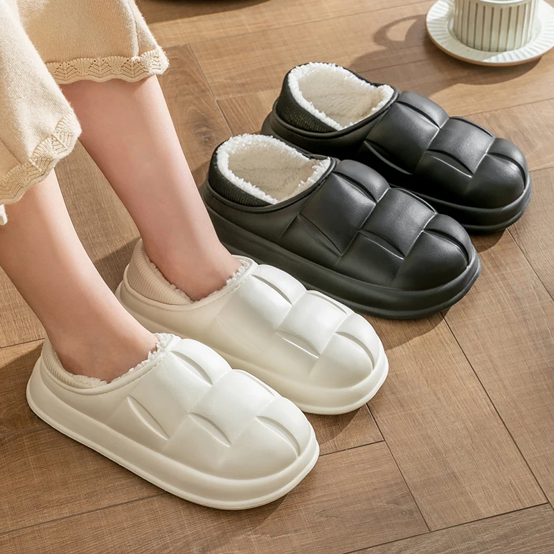 Fur Sports Slippers For Women Winter Outdoor Waterproof Plush Home Slippers Female Fashion Indoor Soft Warm Furry Shoes - Image 4