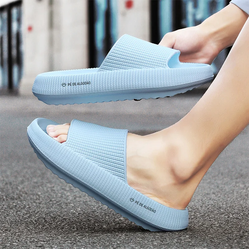 Thick Sole Soft Cloud Sole Massage Shower Shoes For Women Men Couples Waterproof Non-Slip Home Leisure Fashion Bathroom Slippers - Image 4