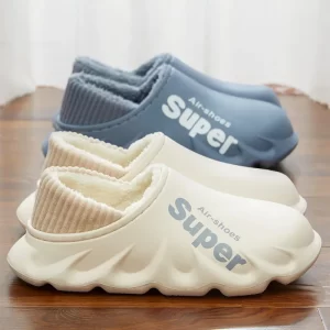 2025 New Winter Fluffy Men cotton Shoes Fashion Plush Sport Sandals Men Soft Non-Slip Outdoor Waterproof Shoes Cotton Slippers