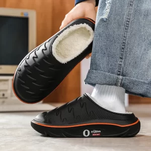 Winter Men Women Cotton Slippers Indoor Outdoor Warm Slippers Shoes Waterproof Autumn Male Couple Home Bedroom Plush Slippers