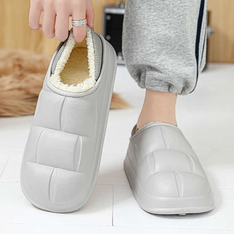 Home Cotton Shoes Men Winter Warm Flat House Slippers Waterproof Cotton Slippers Male Slippers Slip On Footwear - Image 5