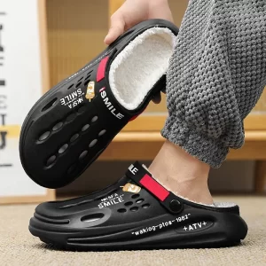 Winter Men Slippers Warm Furry Garden Shoes Soft Indoor Home Cotton Shoe EVA Plush Slides Casual Outdoor Comfortable Cotton Shoe