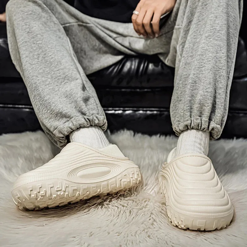 New Fashion Cotton Men's Slippers Winter Warm Plush Men Slippers Waterproof Men Garden Shoes Indoor Outdoor Men's Warm Shoes - Image 6