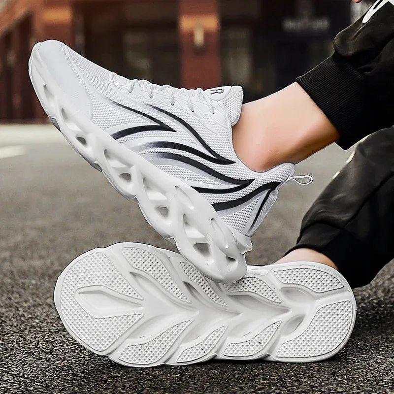 Men Casual Sport Shoes Light Sneakers White Outdoor Breathable Mesh Black Running Shoes Athletic Jogging Tennis Shoes - Image 3
