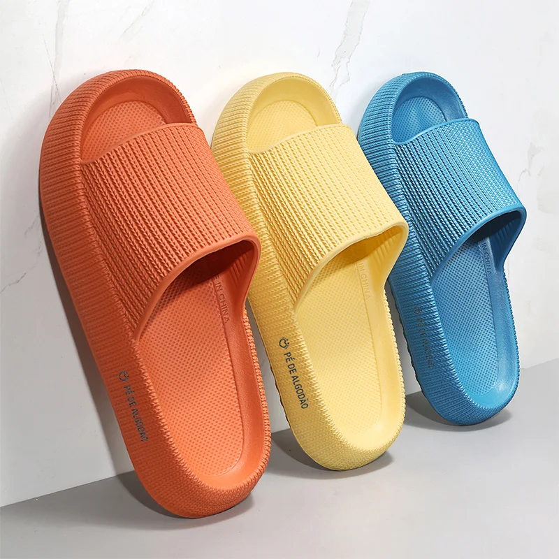 Thick Sole Soft Cloud Sole Massage Shower Shoes For Women Men Couples Waterproof Non-Slip Home Leisure Fashion Bathroom Slippers - Image 2