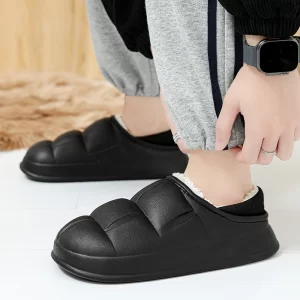 Home Cotton Shoes Men Winter Warm Flat House Slippers Waterproof Cotton Slippers Male Slippers Slip On Footwear