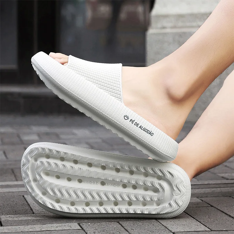 Thick Sole Soft Cloud Sole Massage Shower Shoes For Women Men Couples Waterproof Non-Slip Home Leisure Fashion Bathroom Slippers - Image 5