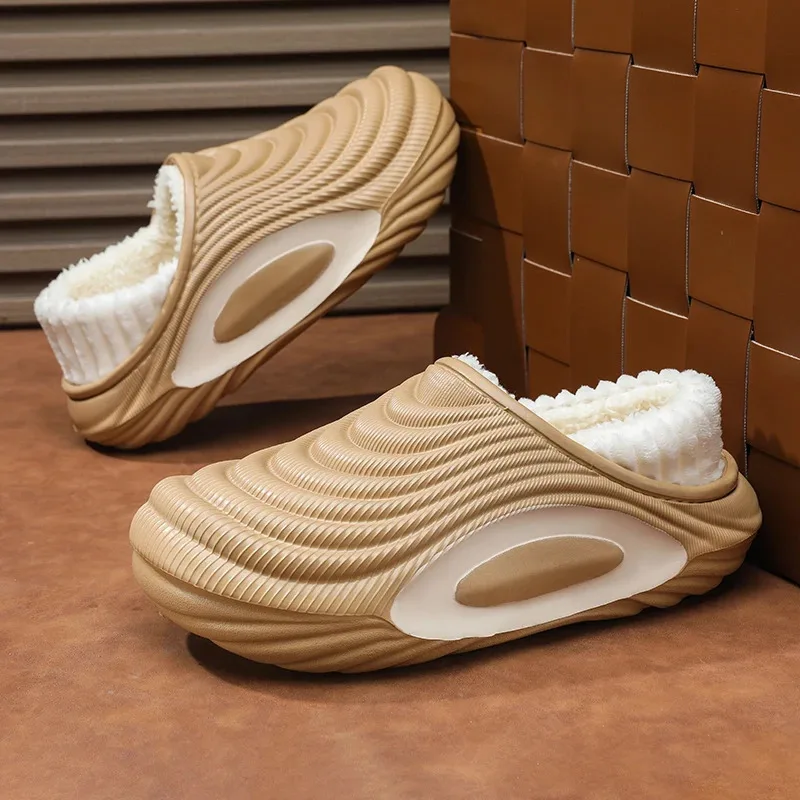 New Winter Men Women Warm Cotton Slippers Plush Flats Outdoor Indoor House Warm Shoes Male Non-slip Home Bedroom Cotton Slippes - Image 3